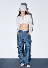 Load image into Gallery viewer, DENIM LOOK CARGO PANTS