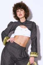 Load image into Gallery viewer, DENIM LONG SLEEVE CROP JACKET
